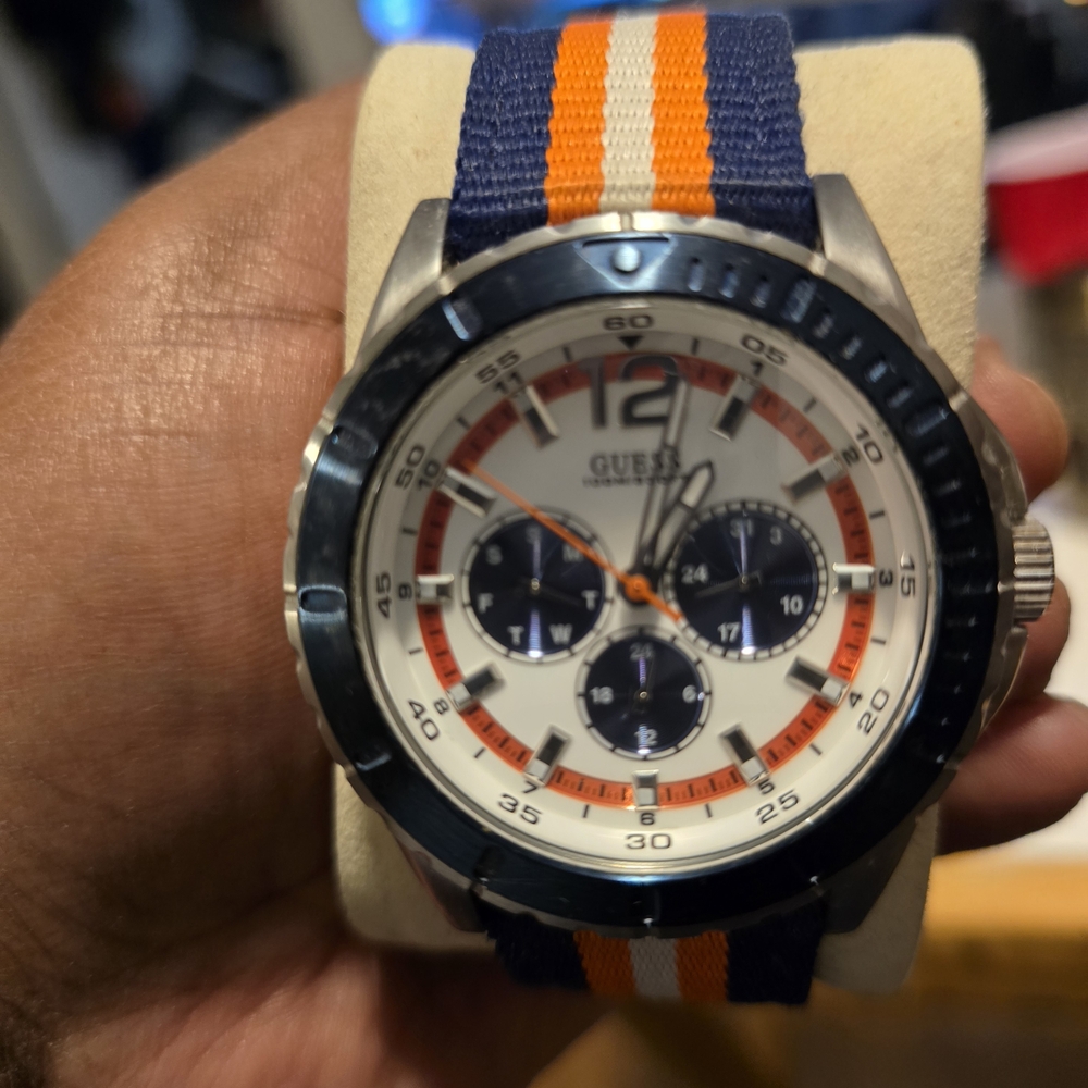 Guess Watch with Blue and Orange Accents